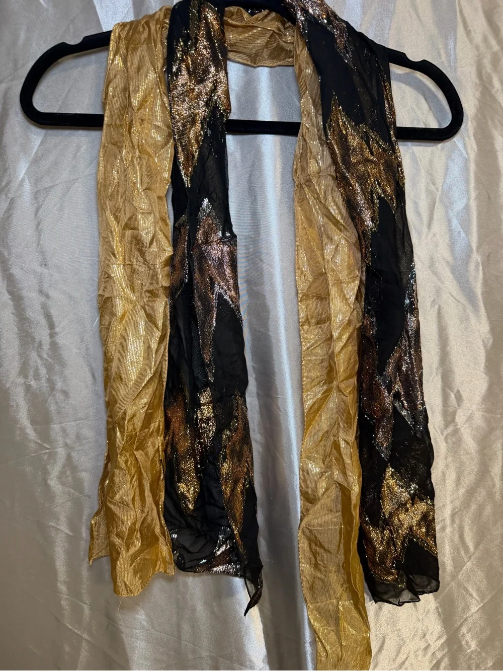 Y2K Hannah Montana Like Scarves (2) Gold And Black